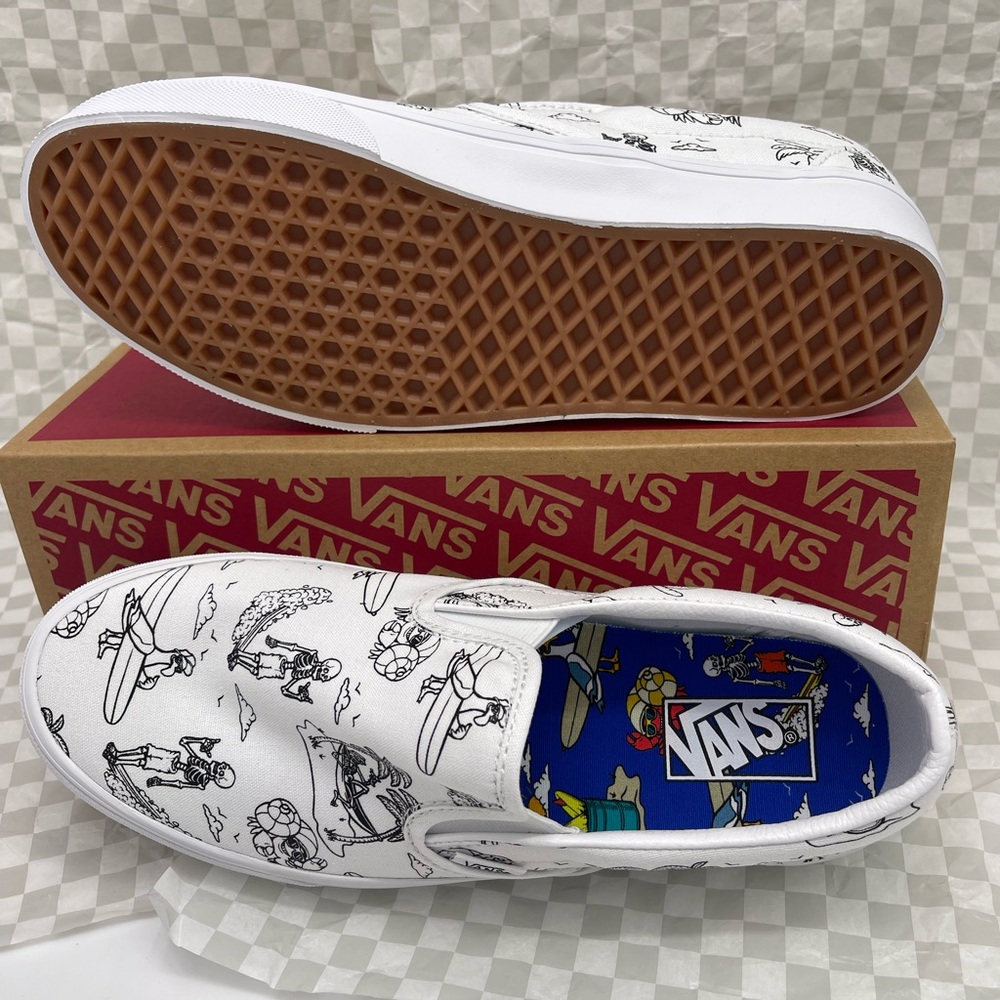 Vans Men’s Classic Slip-On Low Tide True White/True
VN0A5JLXBPD Sneakers - Picture 6 of 16